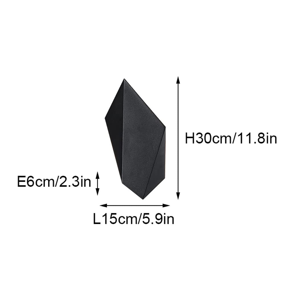 Modern Black LED Wall Sconce - 7W Irregular Indoor Wall Light Fixture, 4000K Warm White - Perfect for Hallway, Bedroom, Living Room & Staircase Lighting