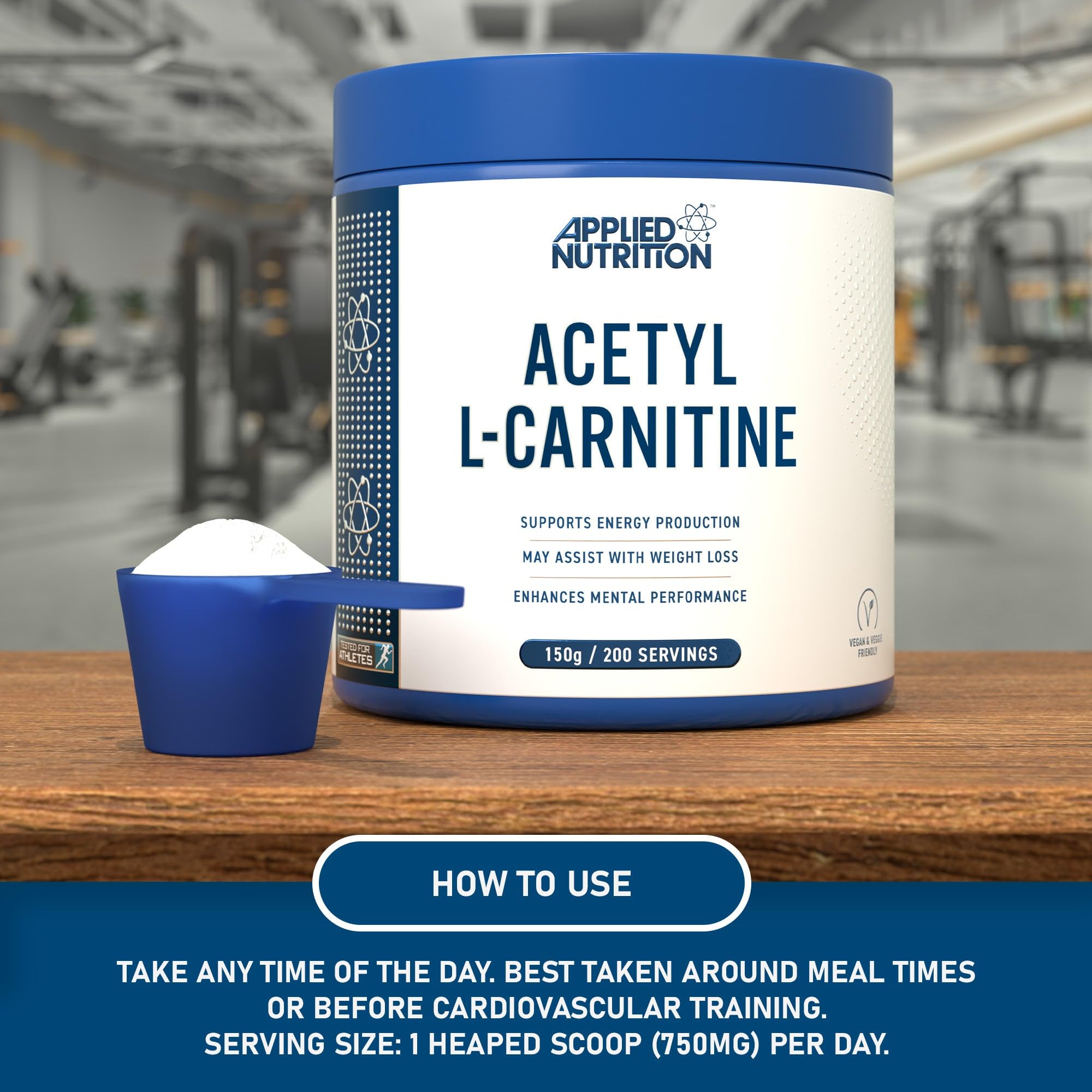 Applied Nutrition Acetyl L Carnitine Supplement - Premium ALCAR for Energy, Weight Management & Brain Function - Ideal for Fitness, Keto Diet & Cognitive Support