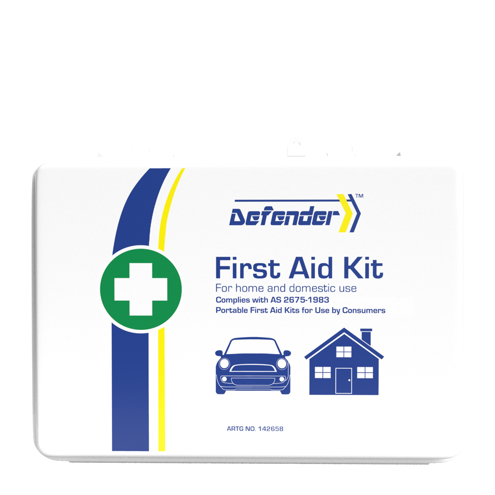 DEFENDER 3 Series Waterproof First Aid Kit - 17.6 x 24.8 x 7.6cm Compact Plastic Emergency Medical Box for Home, Car, Camping & Outdoor Adventures