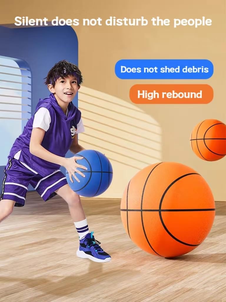 2024 Official Silent Basketball - High Density Mute Training Ball for Indoor/Outdoor Use | Size 5 (25.5