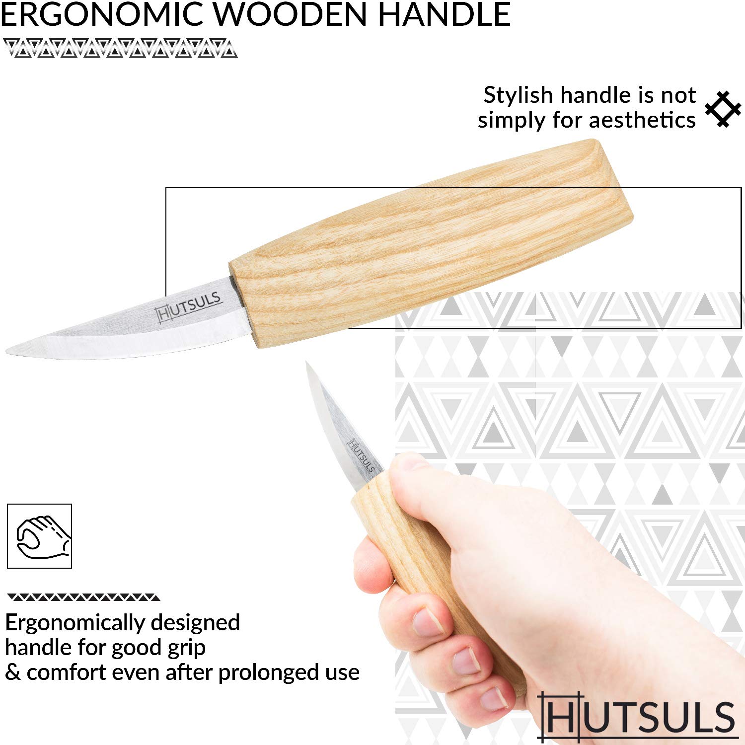 Premium Hutsuls Wood Whittling Knife for Beginners - 6.5 Inch Razor Sharp Wood Carving Tool with Leather Sheath | Perfect Sloyd Knife for Woodworking, Whittling & Crafting | Ideal Gift for Men, Women & Kids (Includes Beautiful Gift Box) - Great for DIY Projects, Camping & Outdoor Activities
