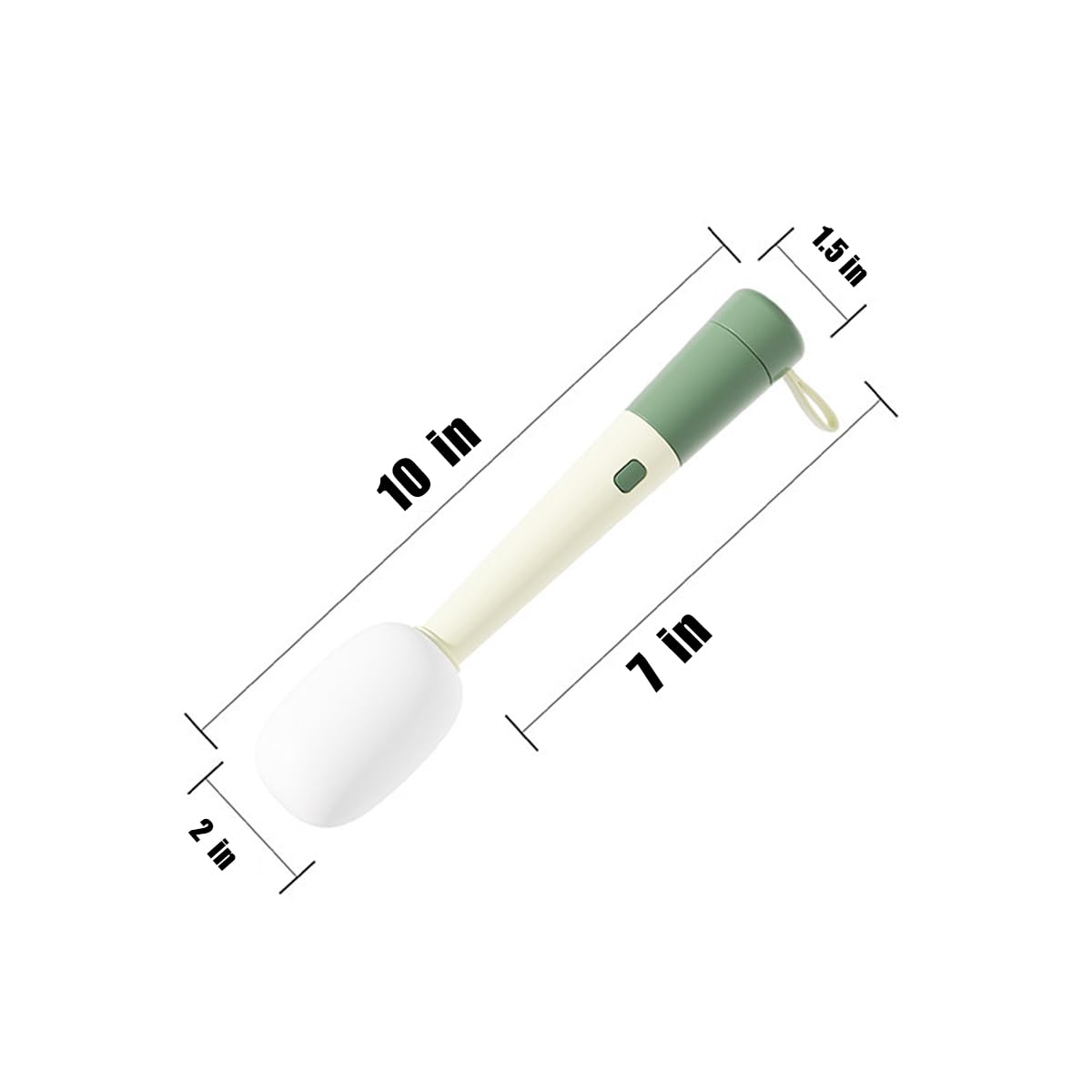 10-inch Long-Handled Silicone Bottle Brush Cleaning Set - 3-in-1 Tube, Cup & Gap Cleaner with Sponge Head (White & Green) - Perfect for Baby Bottles, Travel Mugs & Hard-to-Reach Spots