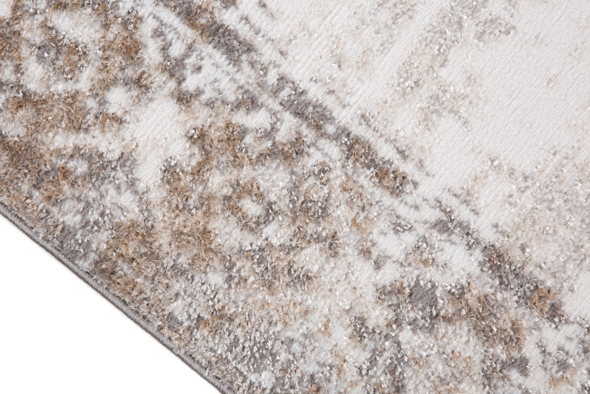 5x8 Area Rug Non-Slip Soft Living Room Rug - Grey and Cream Modern Abstract Design - Perfect for Bedroom, Living Room, Home Office Decor