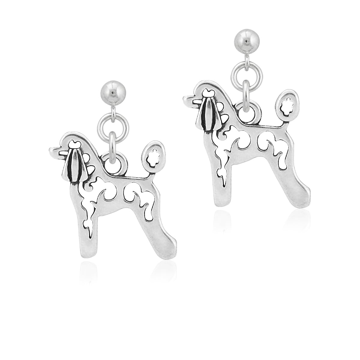 Sterling Silver Poodle Earrings with Lamb Trim - Elegant Jewelry Gift for Dog Lovers | Perfect for Pet Lovers, Birthday Gifts & Special Occasions