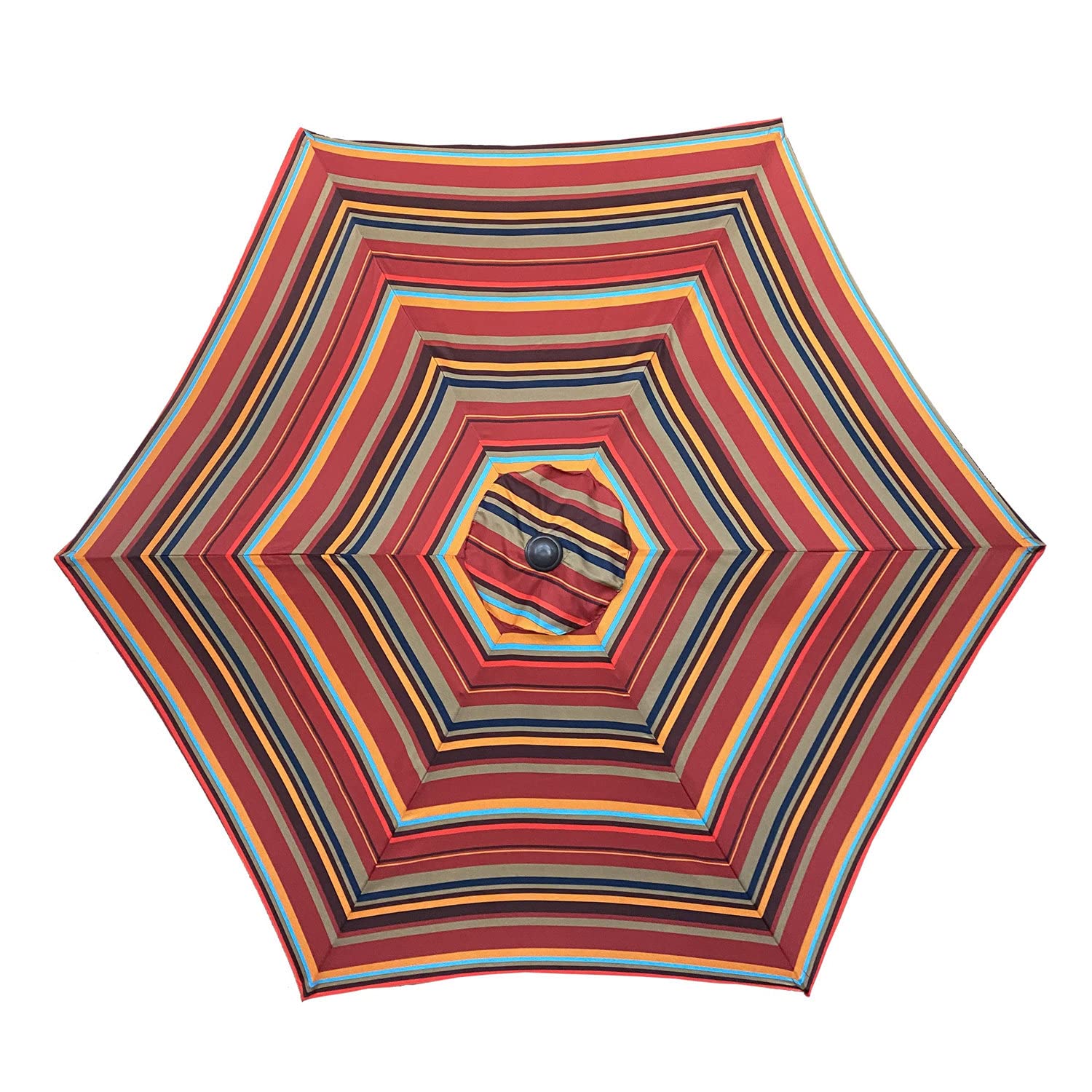 Outdoor Patio Umbrella with Push Button Tilt & Crank - 6-Sturdy Rib Sun Shade for Garden, Lawn, Deck, Backyard, Pool - Perfect for Outdoor Dining, Lounging, and Poolside Relaxation (Red)