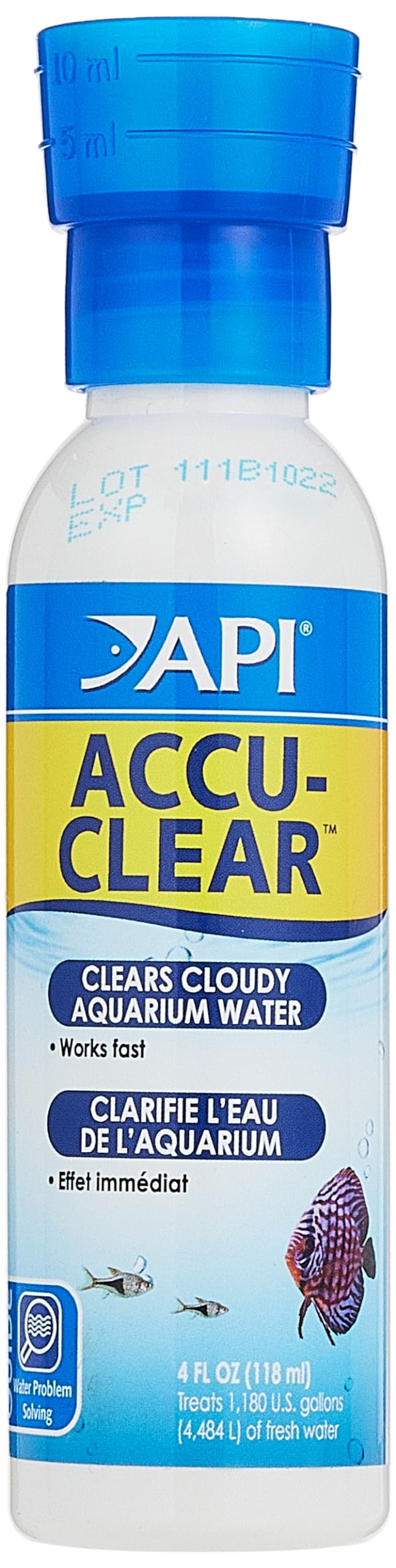 API ACCU-CLEAR Freshwater Aquarium Water Clarifier - 4 oz Bottle for Crystal Clear Fish Tank Water | Eliminates Cloudiness & Improves Water Clarity | Perfect for Small to Medium Aquariums
