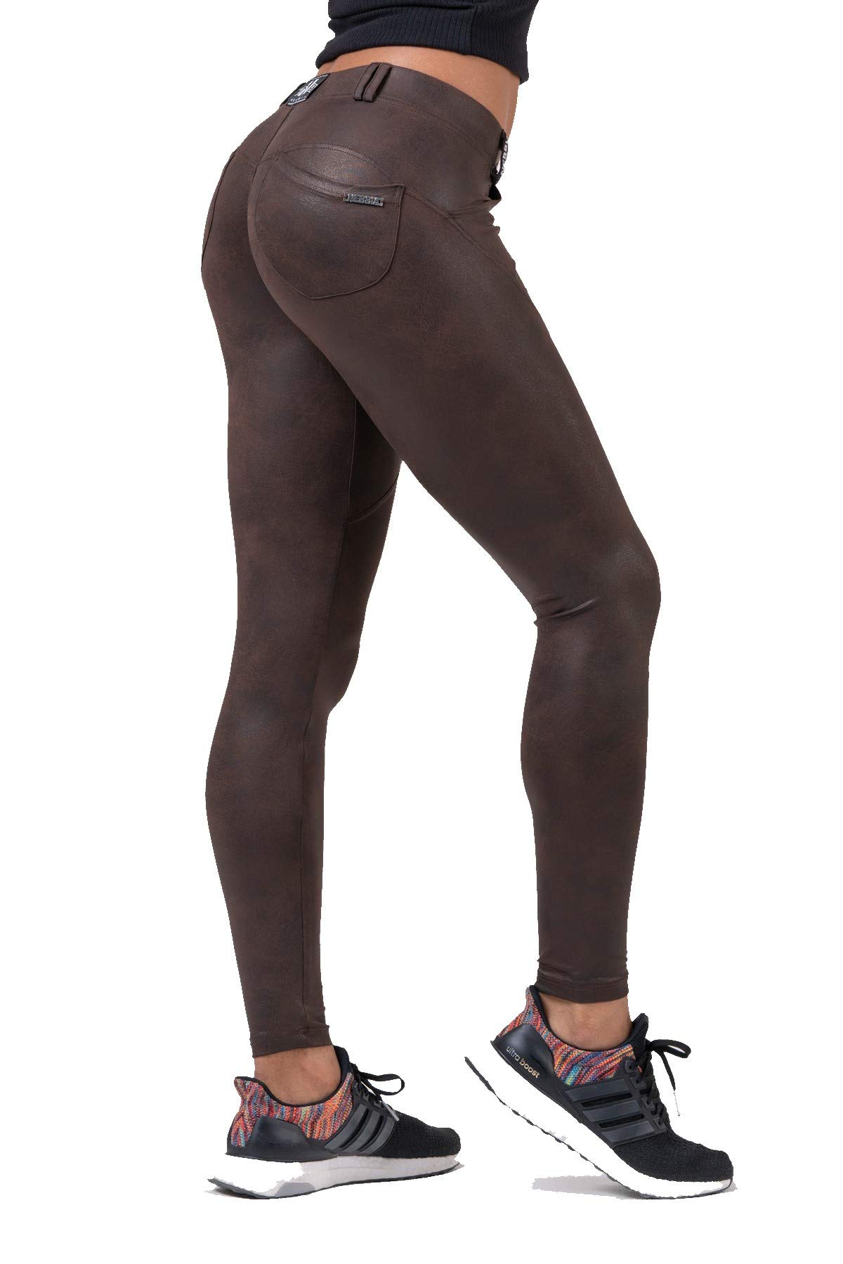 NEBBIA Faux Leather High Waisted Bubble Butt Pants for Women - Sexy Tummy Control Leggings with Booty Lifting Effect | Perfect for Night Out, Date Night & Gym Wear