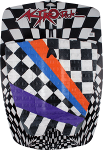 Astrodeck 004 Short Tail Diagonal Traction Skateboard Deck - Black/White - Perfect for Street Skating & Tricks
