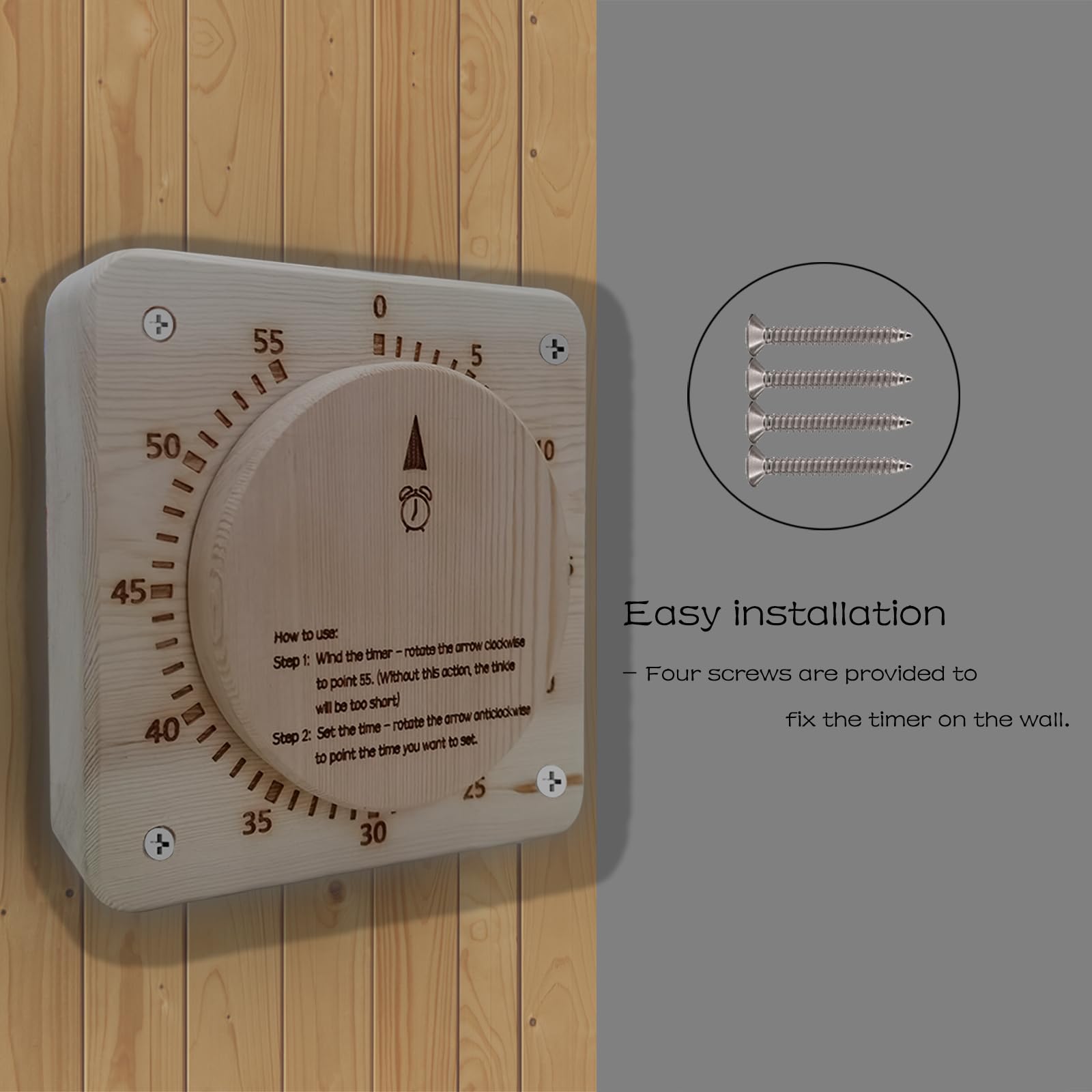 55-Minute Self-Driven Mechanical Sauna Timer - Battery-Free Sauna Room & Spa Accessory for Home Wellness & Relaxation
