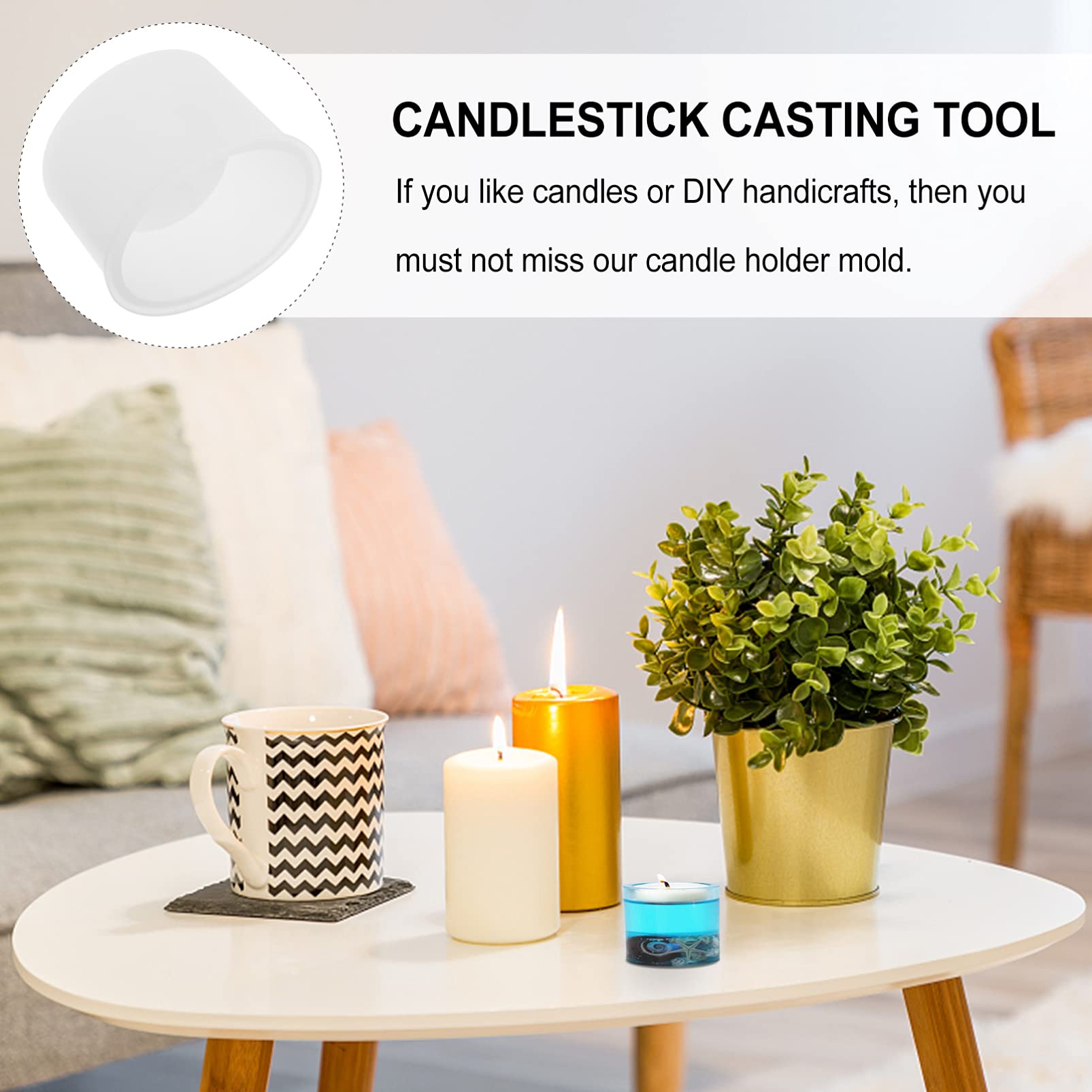 Premium Silicone Candle Molds for DIY Candles, Soap, Chocolate & Fondant - Reusable Candle Holder Molds for Handmade Crafts, Home Decor & Wedding Centerpieces