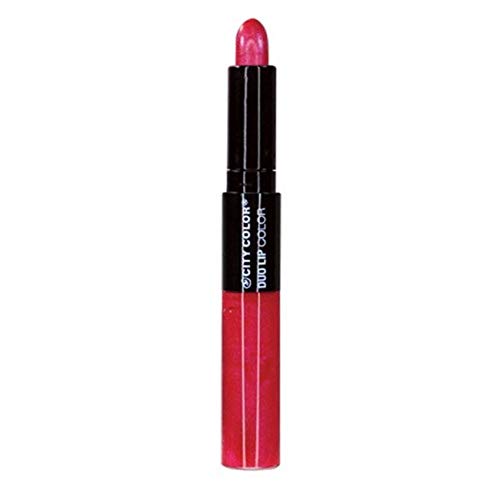 Color City Duo Lip Color 2-in-1 Lipstick & Lip Gloss in Fuchsia - Long Lasting Moisturizing Lip Makeup for Day & Night Wear