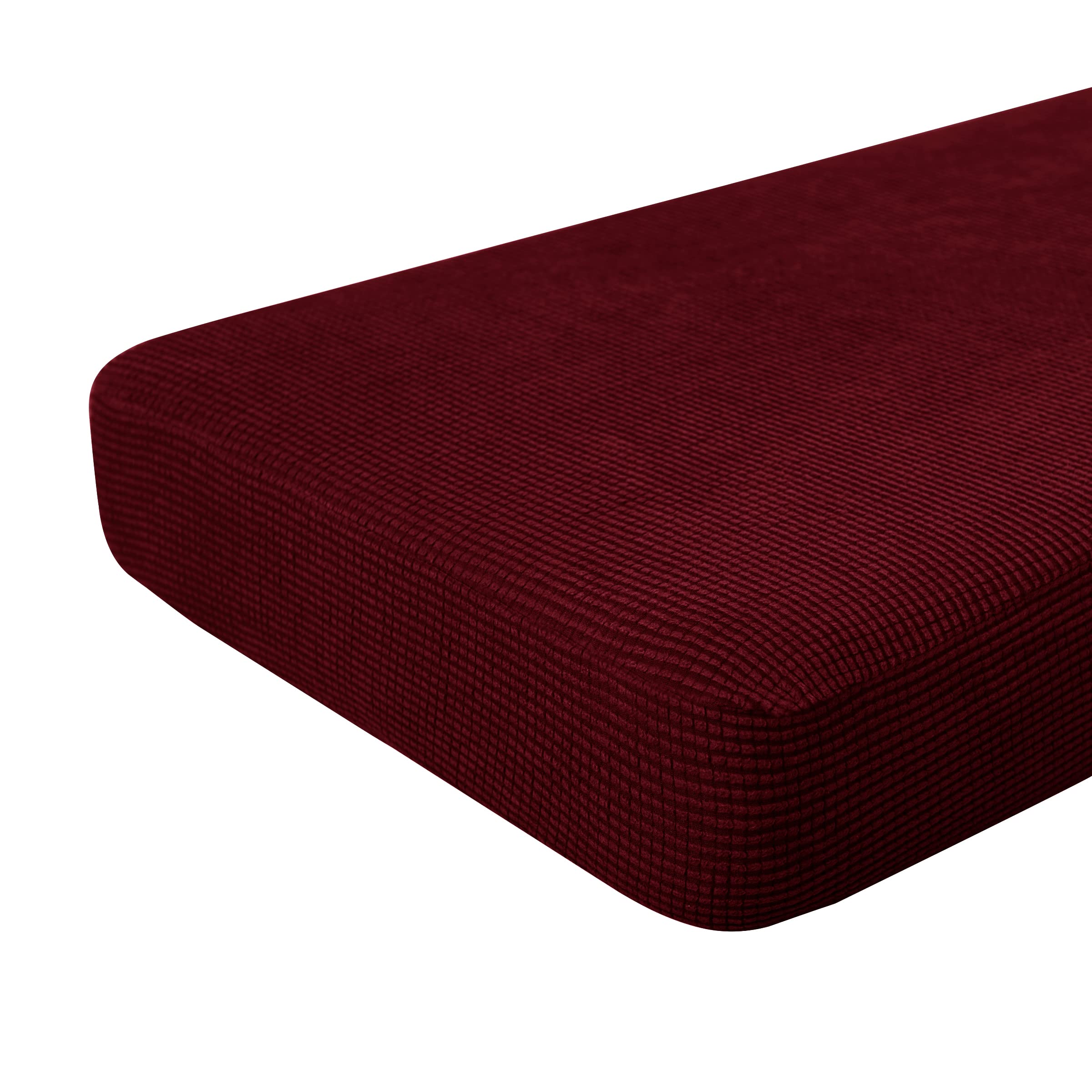 Hokway Stretch Sofa Cushion Covers - Christmas Wine Red Slipcovers for Couch, Seat & Furniture Protection (Large Size) - Perfect for Holiday Decor, Living Room Upgrade & Home Styling