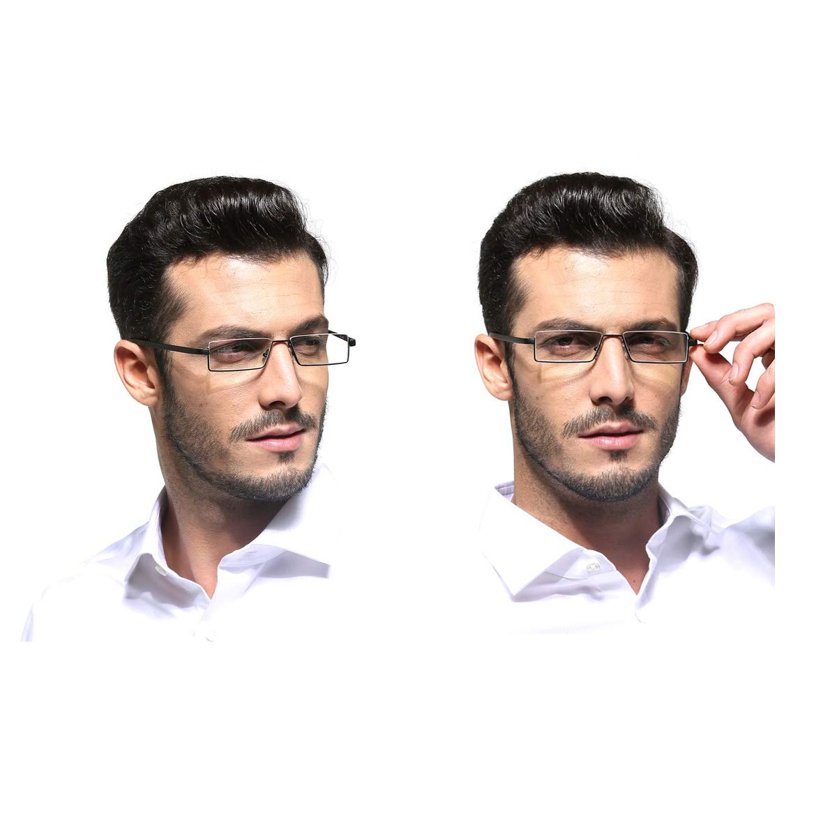 Half Frame Reading Glasses with Portable Case - Thin & Lightweight Readers for Women & Men (3 Pairs, +1.0 Magnification) - Perfect for Reading, Office Work & Travel