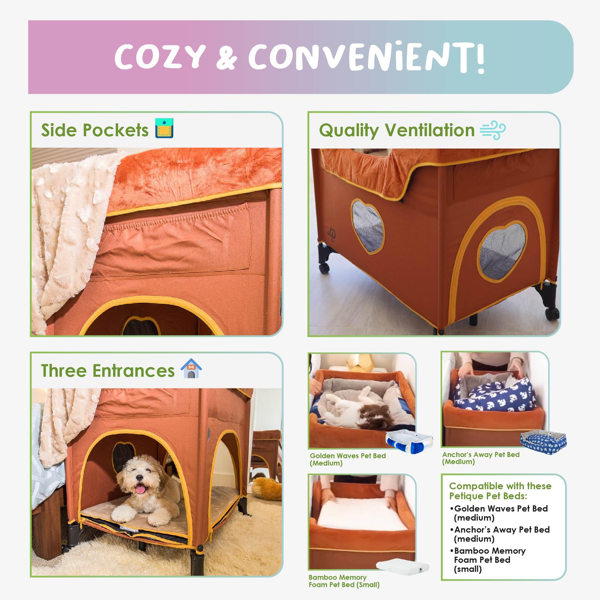 Premium Raised Pet Bed for Cats & Dogs - Lion's Den Design Bunk Bed for Medium Pets (39