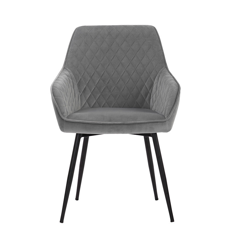 HAKON Modern Dining Chair - Grey & Black Upholstered Seat - Perfect for Kitchen, Dining Room & Office