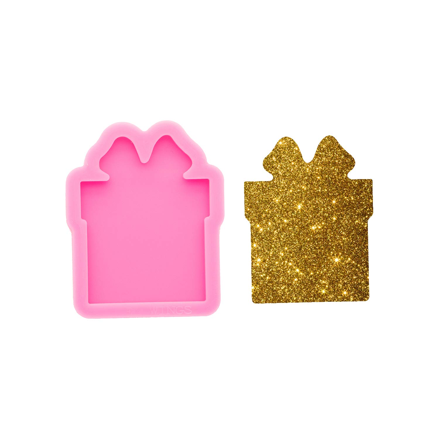 Premium Glossy Christmas Box Style Silicone Molds for Badge Reels - Epoxy Resin Craft Molds for DIY Jewelry Making - Perfect for Holiday Gifts & Handmade Accessories