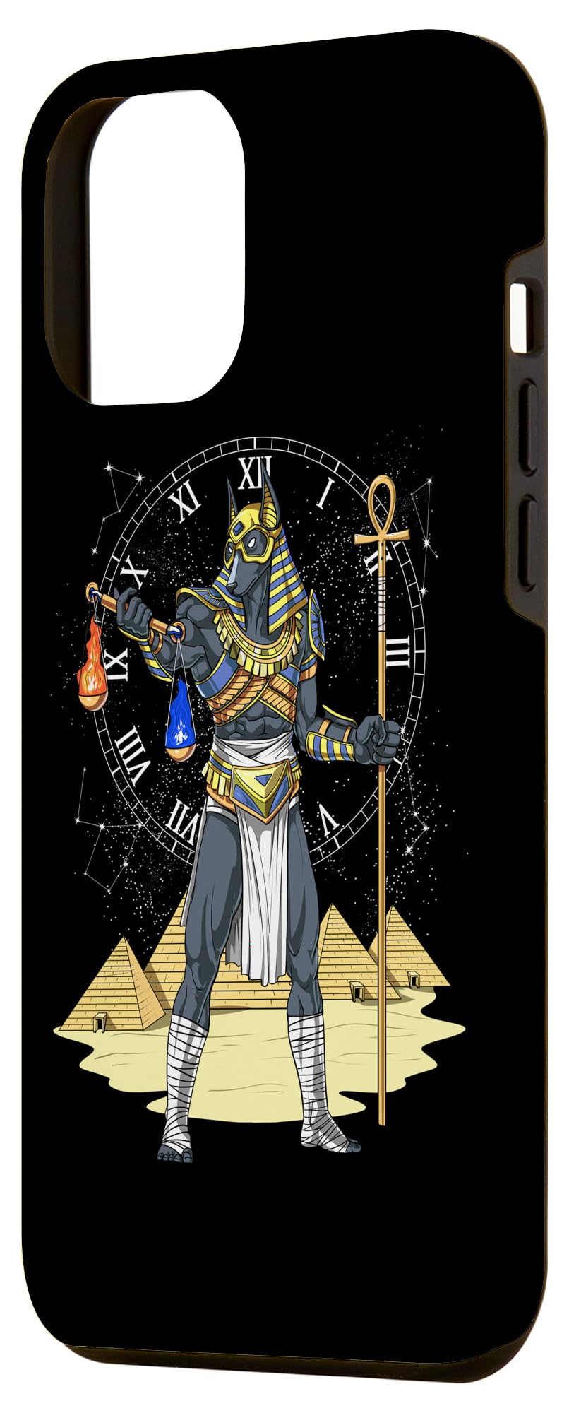 iPhone 12 Pro Max Case - Anubis Egyptian God of Death Design | Ancient Mythology & Pyramid Art | Protective Phone Cover for Travel, History Enthusiasts & Unique Style