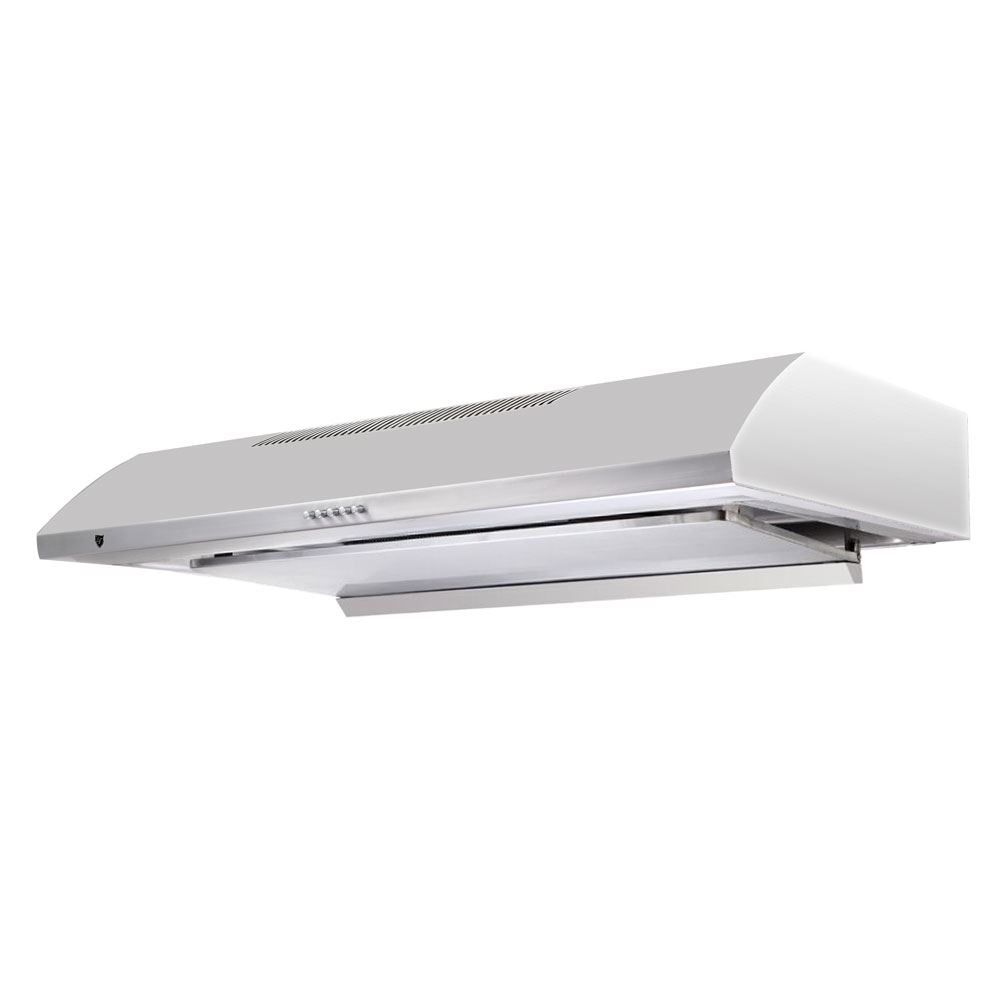 EF EFCH 9111 HM SS Stainless Steel Range Hood - 30 Inch Under Cabinet Kitchen Vent Hood with LED Lights, 3 Speed Fan, and Dishwasher Safe Filters for Home Cooking & Smoke Removal