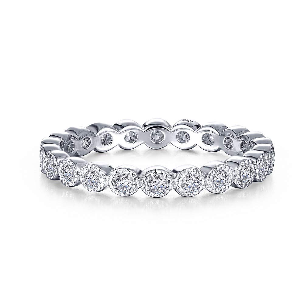 Lafonn Classic Sterling Silver Platinum Plated Rings (0.44 Cttw) - Elegant Wedding Bands, Anniversary Gifts & Everyday Jewelry for Women