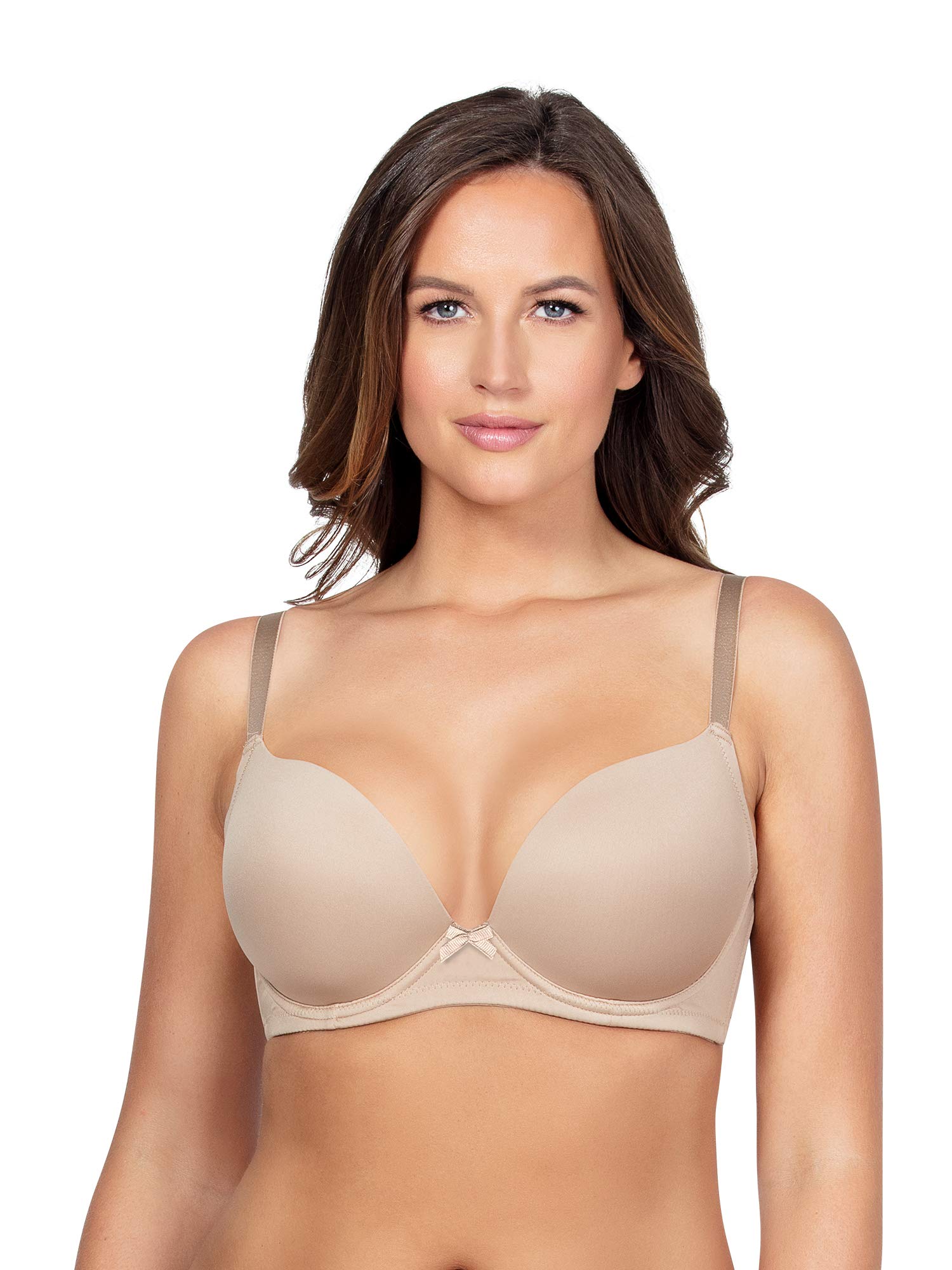 Parfait P5490 Women's Emma Bare Nude Padded Underwire Plunge Bra - US 36H/UK 36FF - Seamless T-Shirt Bra for Everyday Comfort & Support | Perfect for Work, Date Night & Special Occasions