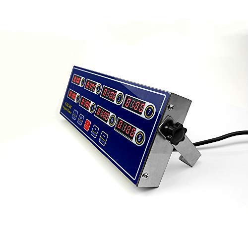 8-Channel Digital LED Kitchen Timer with Loud Adjustable Alarm - Stainless Steel Cooking Countdown Clock for Restaurants, Bakeries & Home Use - Perfect for Baking, Meal Prep & Commercial Kitchens