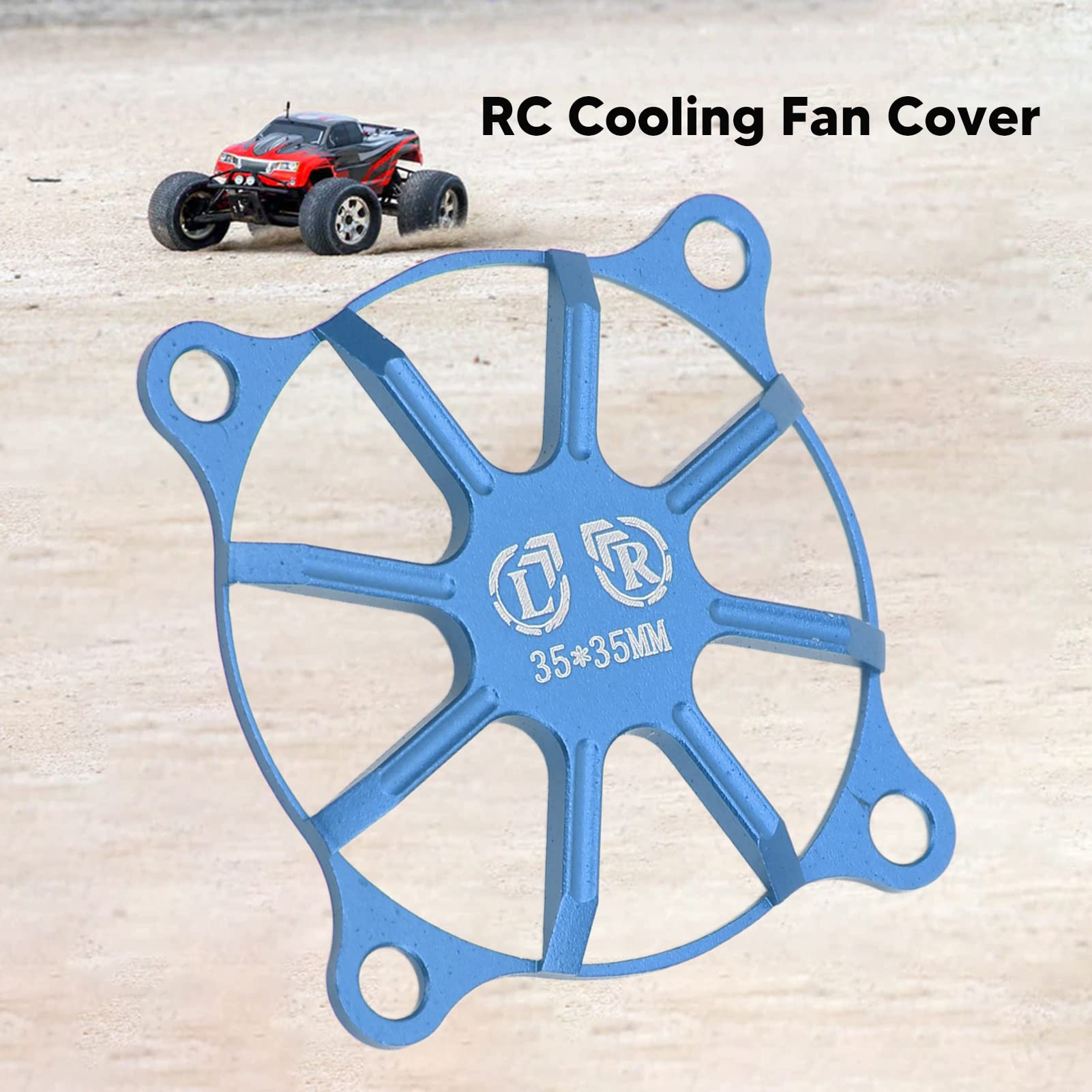 35x35mm Aluminum Alloy RC Motor Cooling Fan Cover - Durable Protection for RC Motors (Dark Blue) | Perfect for RC Cars, Drones & DIY Electronics Cooling Systems