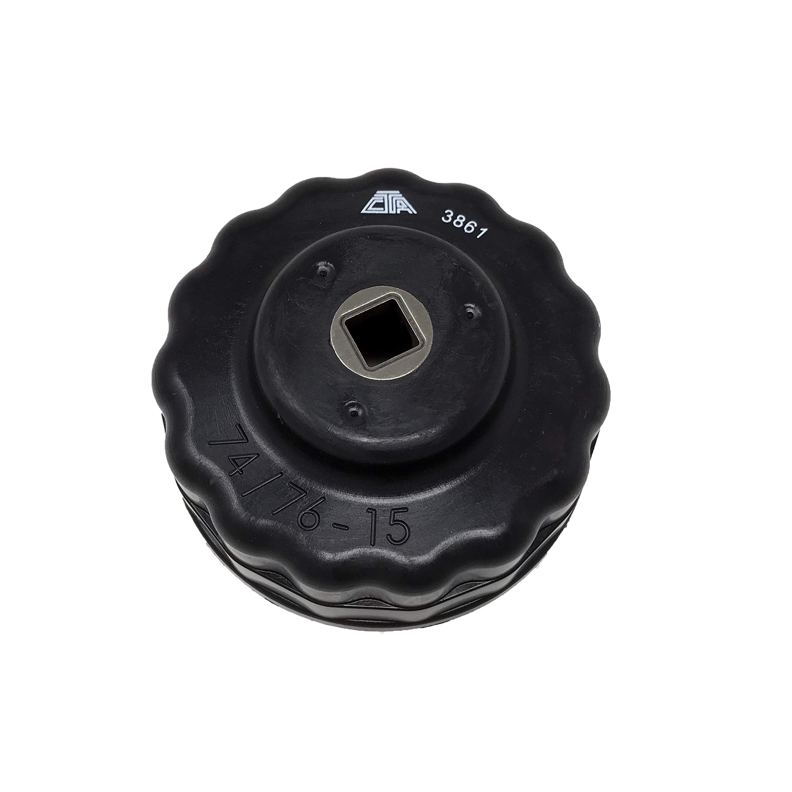 CTA Tools 3861 Oil Filter Wrench - 74/76 X 15 Flange Size | Heavy-Duty Oil Filter Removal Tool for Cars, Trucks & Motorcycles | Perfect for DIY Auto Maintenance & Professional Mechanics