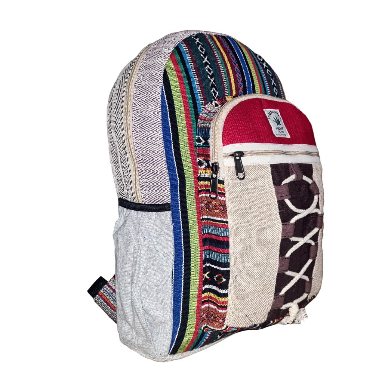 Eddika Natural Vegan Himalayan Hemp Backpack - Large Eco-Friendly Hiking & Festival Backpack for Men, Women, Boys & Girls - Perfect for Outdoor Adventures, Travel & Daily Use
