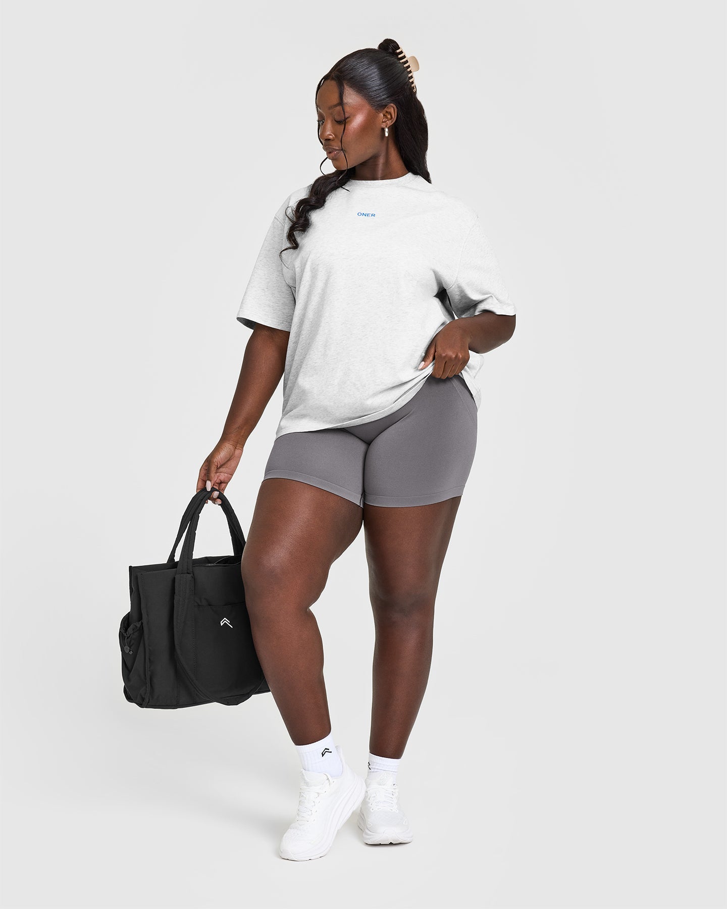 Premium Oversized Washed Cotton T-Shirt for Men & Women | Light Grey Marl | Comfortable Casual Wear for Everyday, Street Style & Lounge