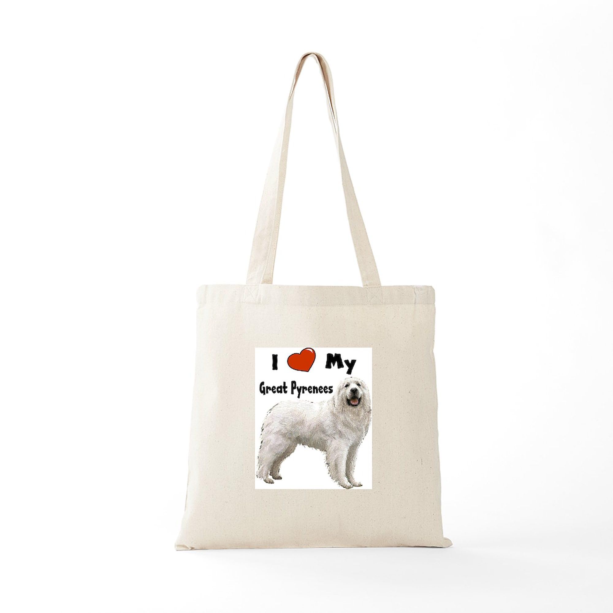 I Love My Great Pyrenees Tote Bag - Natural Canvas Reusable Shopping Bag for Dog Lovers | Perfect for Groceries, Beach Trips & Pet Owners