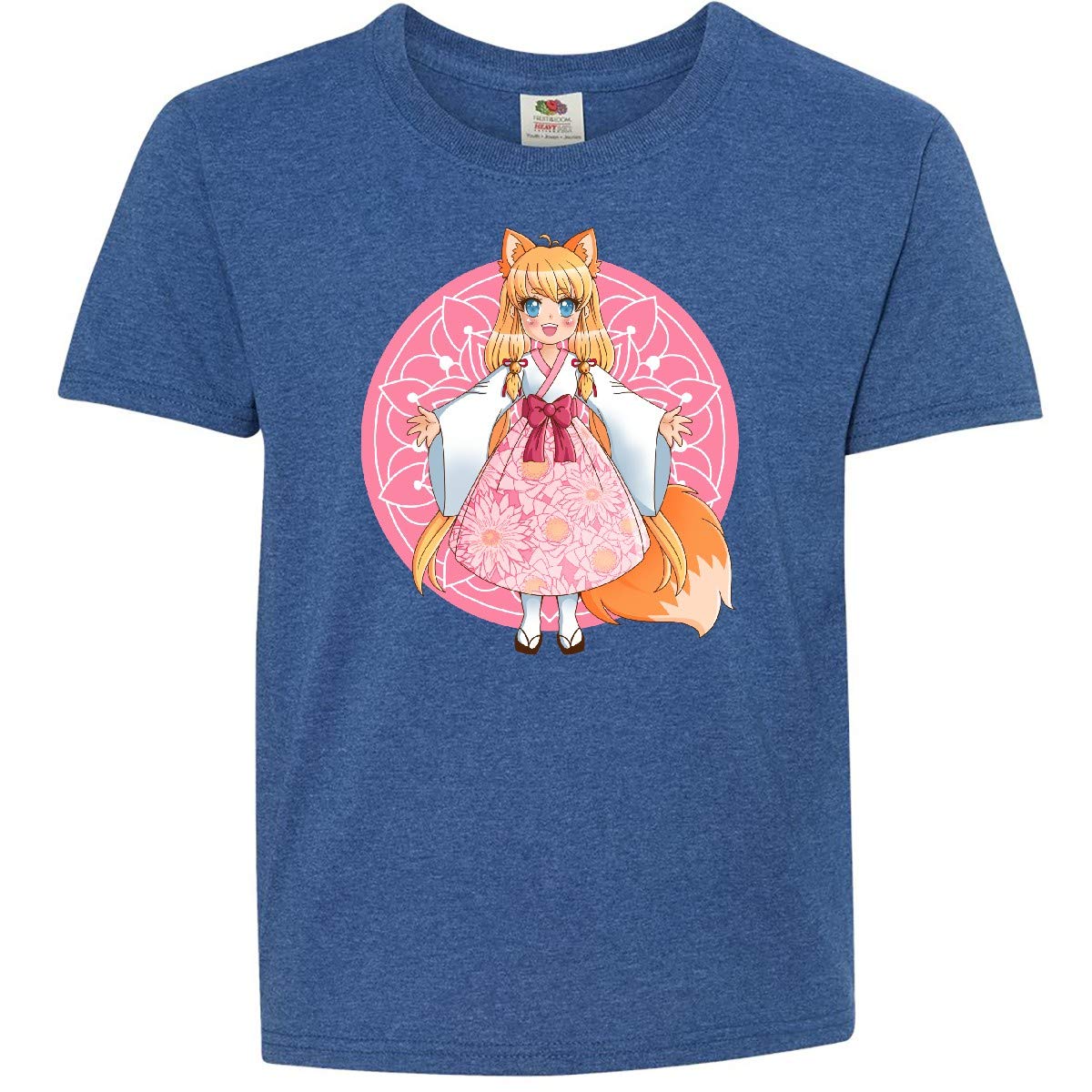 Inktastic Fox Chibi Anime Girl Youth T-Shirt - Cute Kawaii Graphic Tee for Kids & Teens - Perfect for Cosplay, Anime Conventions & Casual Wear