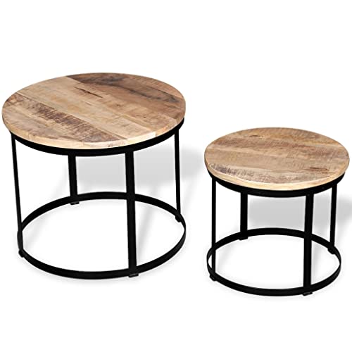 Nesting Coffee Table With Rough Mango Wood