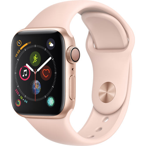 Apple Watch Series 4 (4th Gen) 40mm Gold Aluminum Case with Pink Sand Sport Band - 3E061LL/A - Perfect for Fitness Tracking, Notifications & Everyday Wear