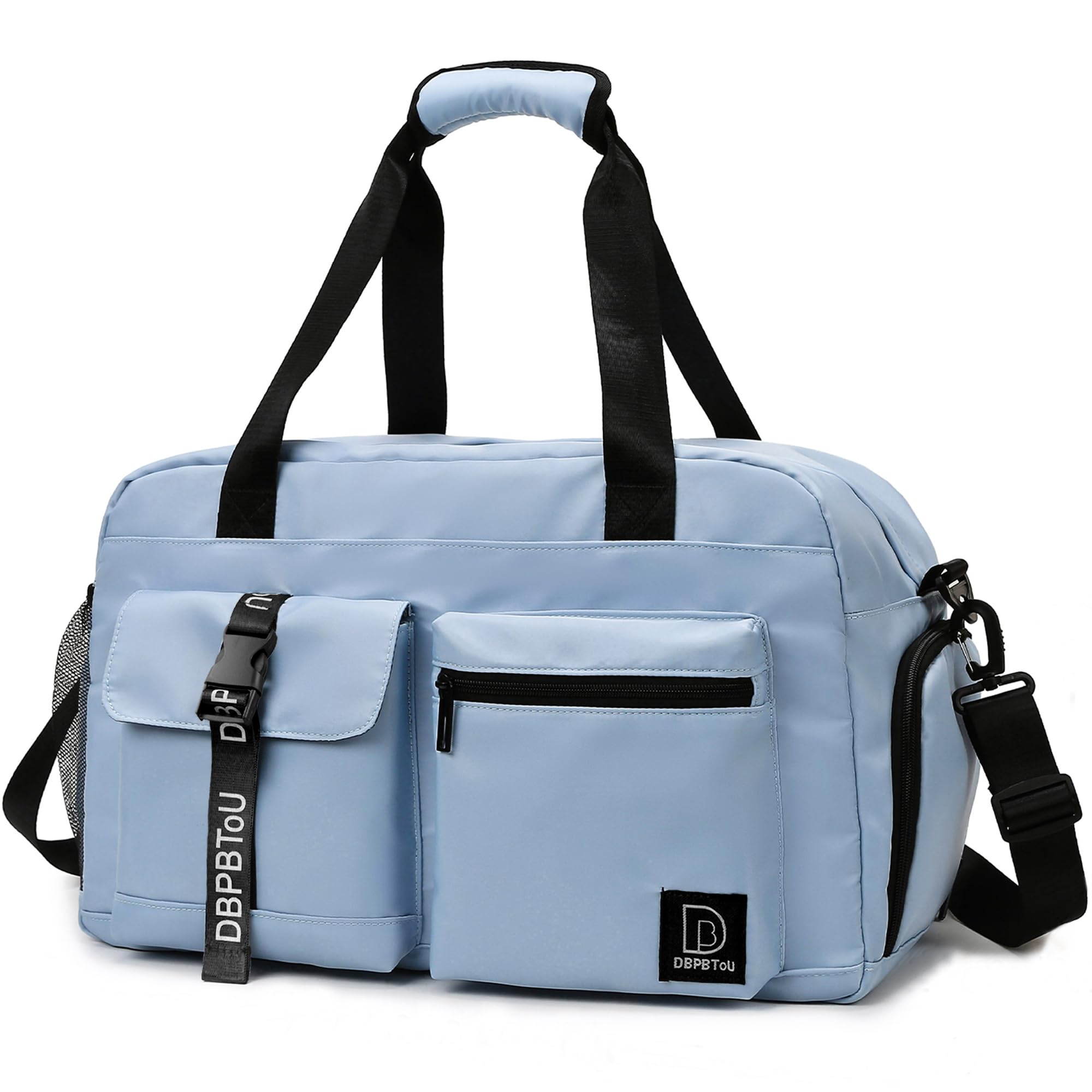 Best Duffle Bag for Women & Men - Waterproof Gym Bag for Travel, Carry On Luggage with Shoe Compartment - Perfect for Fitness, Workout, Dance & Weekend Getaways (Blue)