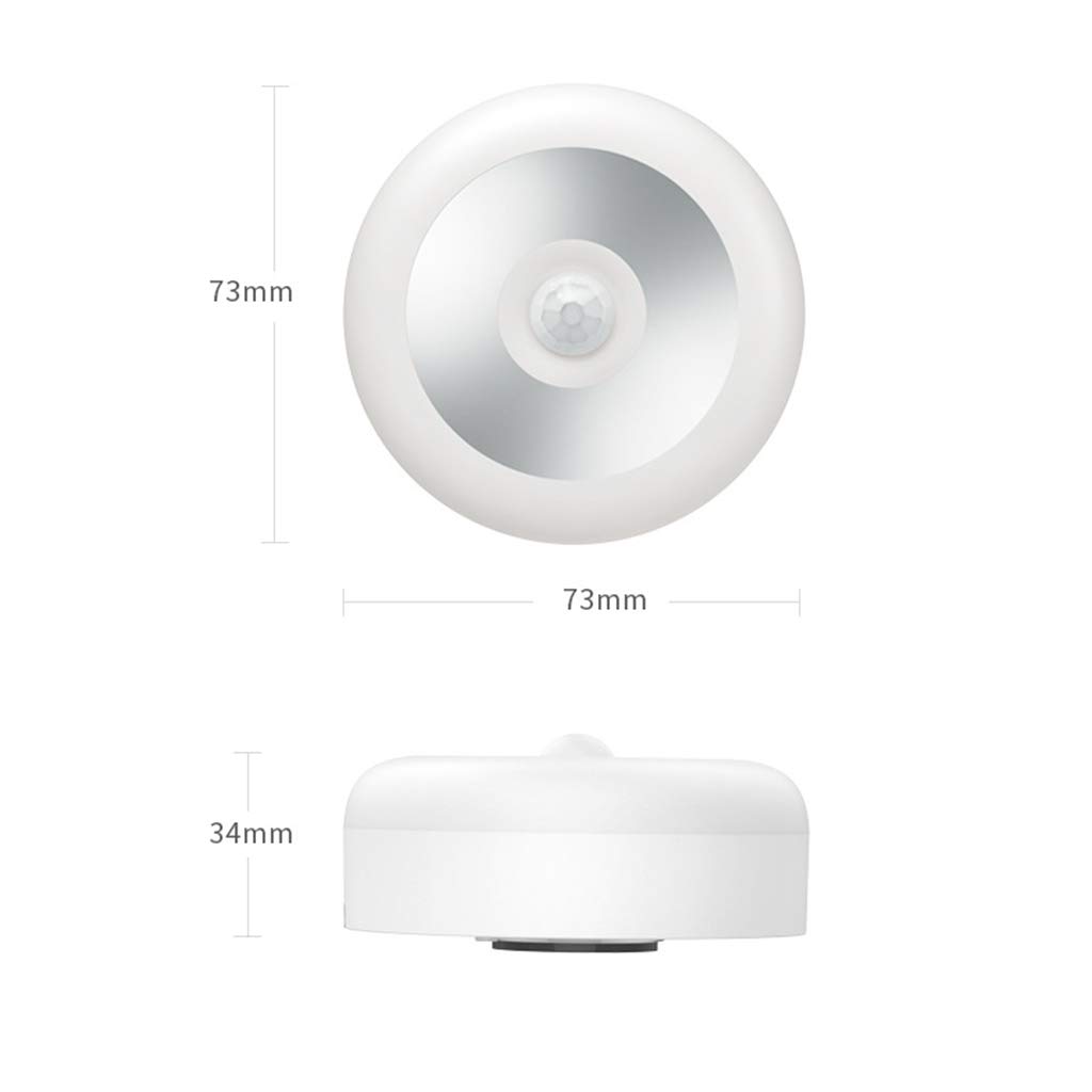 Smart LED Human Body Induction Wall Light - White Indoor Magnetic Motion Sensor Night Light for Hallway, Bedroom, Bathroom & Staircase Lighting
