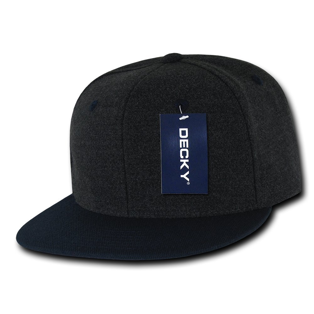 DECKY Melton Crown Snapback Hats for Men & Women - Adjustable Baseball Caps for Outdoor Sports, Casual Wear & Fashion Accessories