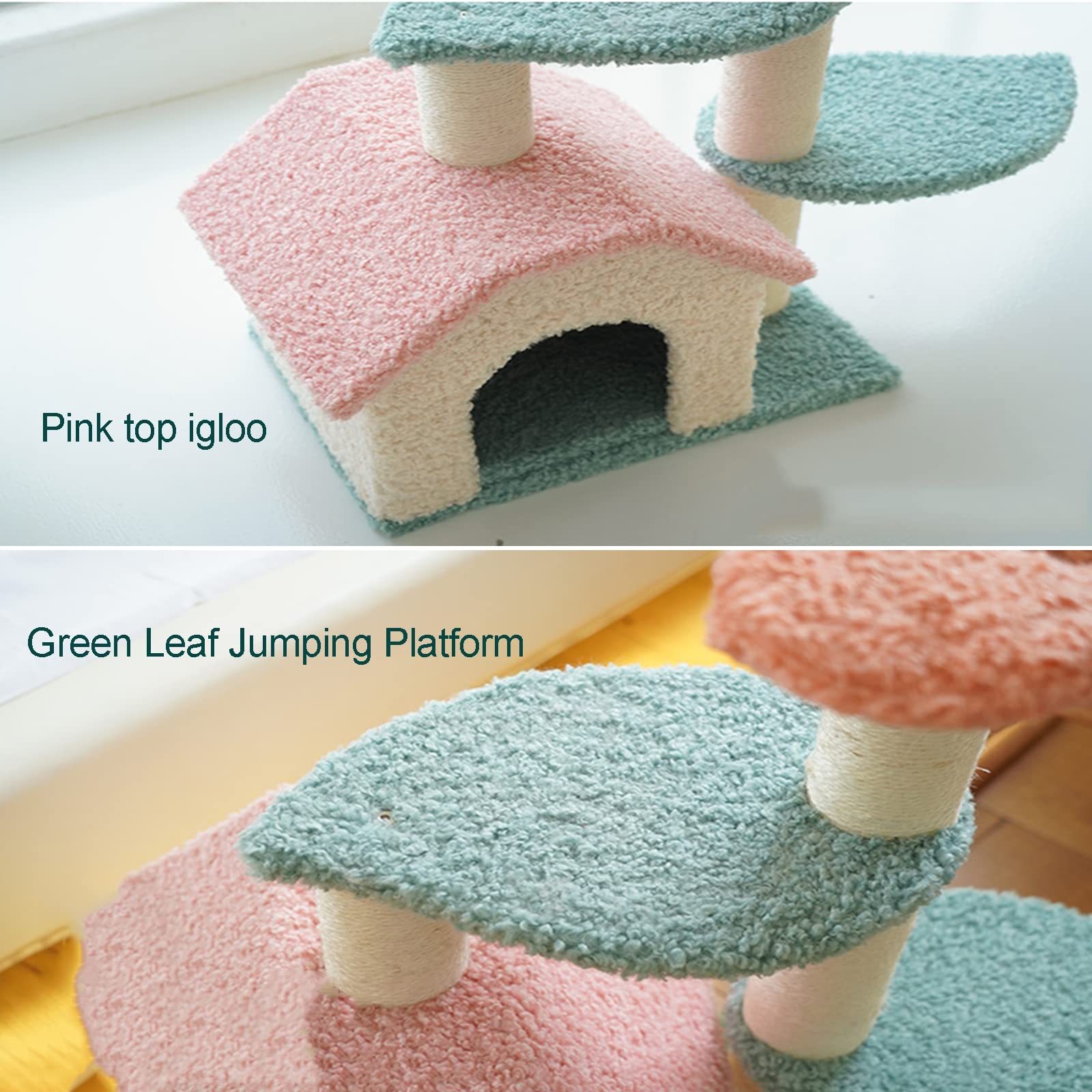 LFFH Flower Shaped Cat Tower - Double Layer Cat Condo with Sisal Scratching Post, Climbing Frame & Cozy Cat House for Kittens & Adult Cats | Perfect for Indoor Play, Exercise & Relaxation in Living Room or Bedroom