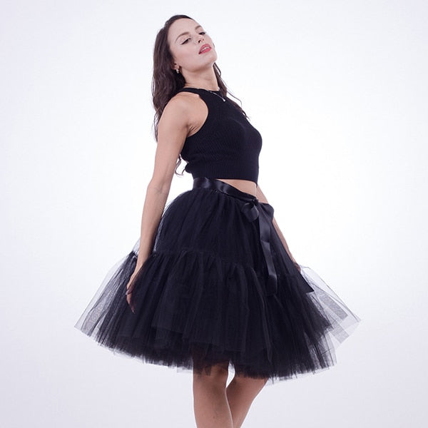 Flirty Petticoat Skirt Tutu - Elegant Layered Tulle Skirt for Women | Perfect for Dance, Cosplay, and Party Outfits