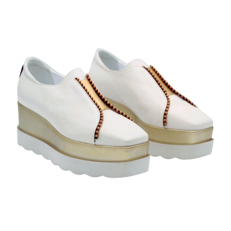 MARCO MOREO Women's White Platform Slip-On Sneakers - Comfortable Casual Shoes for Walking, Work & Everyday Wear | Fashion Slip On Loafers with Cushioned Sole (Style M781)