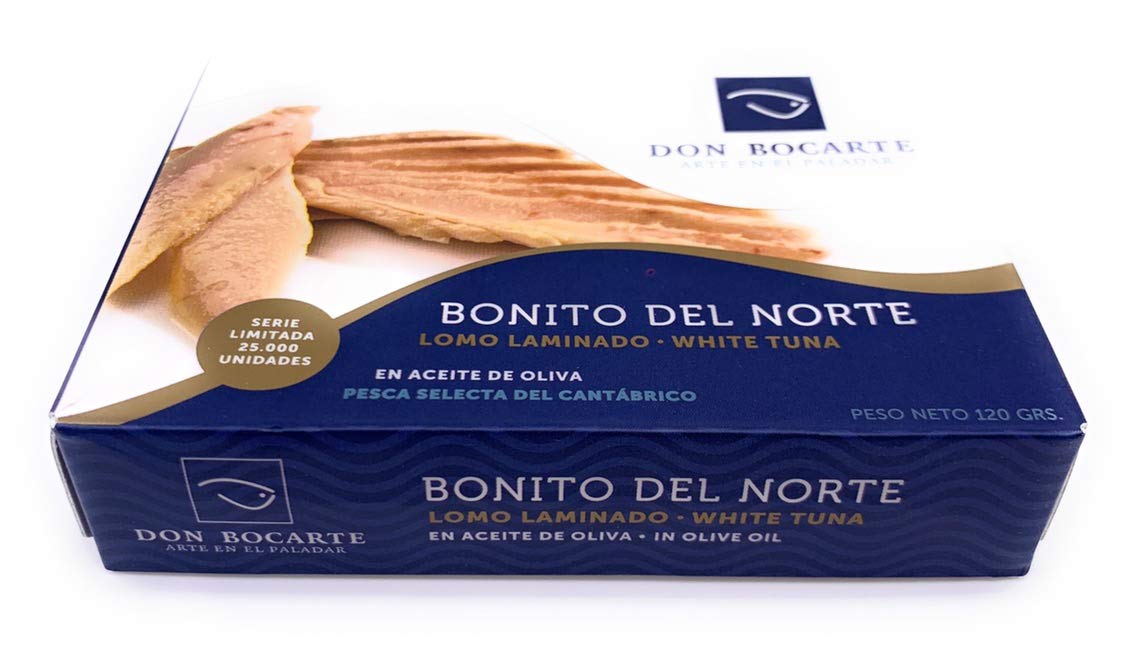 Premium Don Bocarte Bonito Del Norte White Tuna in Olive Oil (120g) - Gourmet Spanish Canned Fish for Salads, Tapas & Mediterranean Cuisine