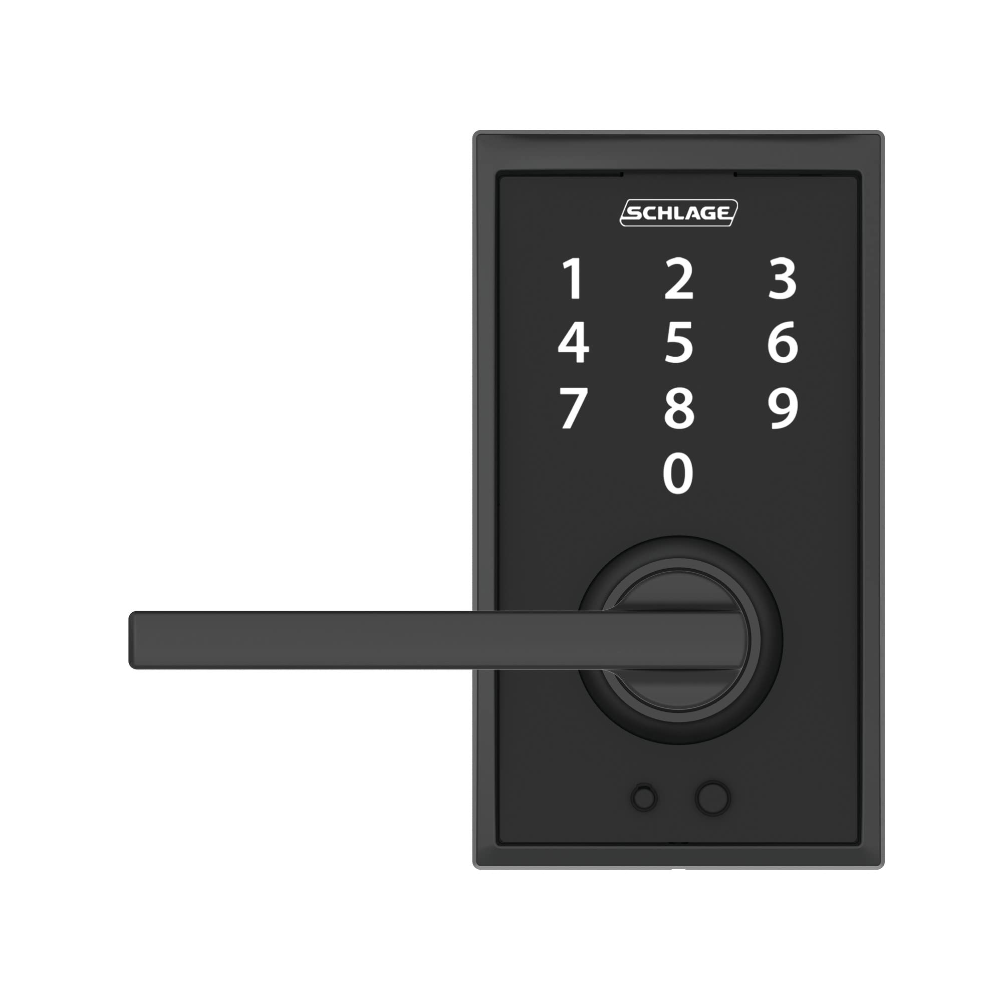 Schlage FE695 CEN 622 LAT Touch Century Keyless Entry Deadbolt - Electronic Smart Lock with Latitude Lever in Matte Black | Secure Front Door & Home Access Control