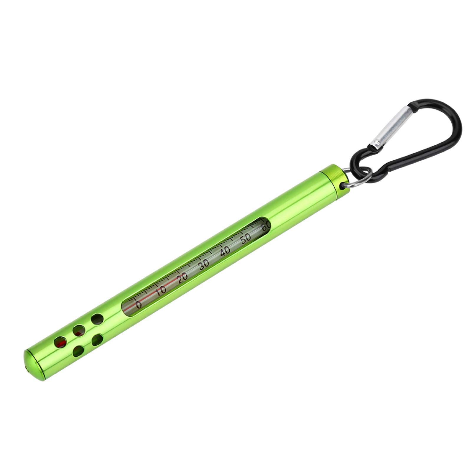 Tiiyee Water Thermometer - Portable Outdoor Metal Glass Durable Fly Fishing Thermometer with Stainless Steel Clip for River, Lake, and Stream | Perfect for Fly Fishing, Kayaking, and Outdoor Water Temperature Monitoring