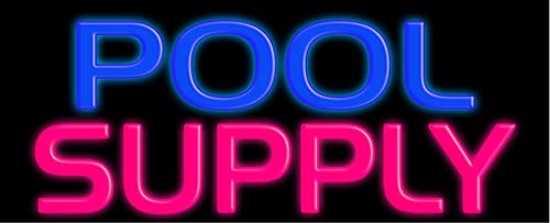 Vintage Glass Neon Sign #10283 for Pool Supply - Handmade in USA - Perfect for Bars, Pools & Retro Decor