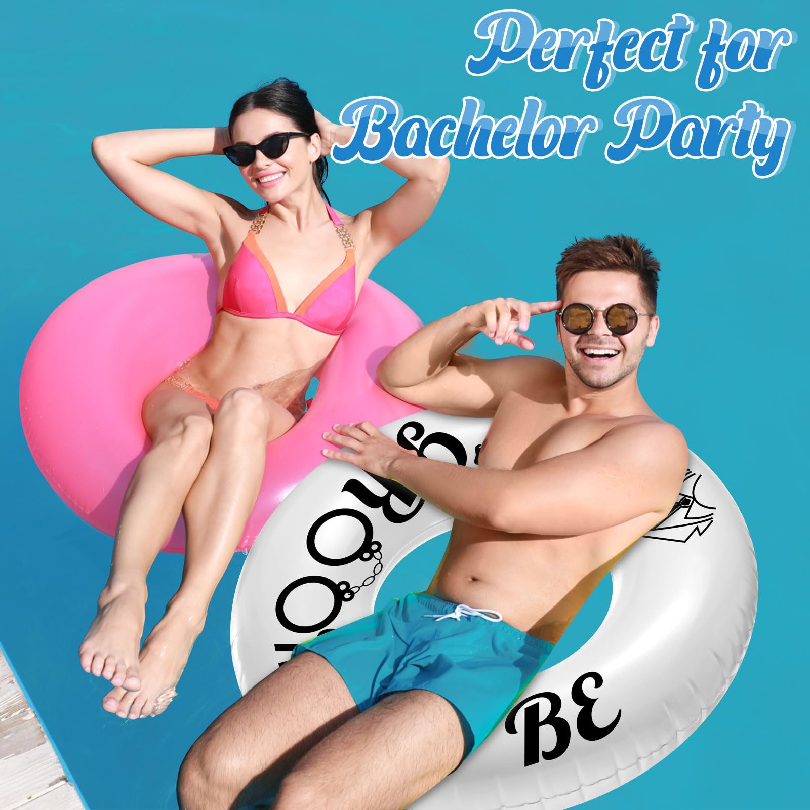 47.24 Inch Groom Inflatable Pool Float Tube - Bachelor Party, Engagement & Bridal Shower Accessories for Adults - Perfect for Pool Parties, Beach Celebrations & Bachelorette Events (Groom to Be)