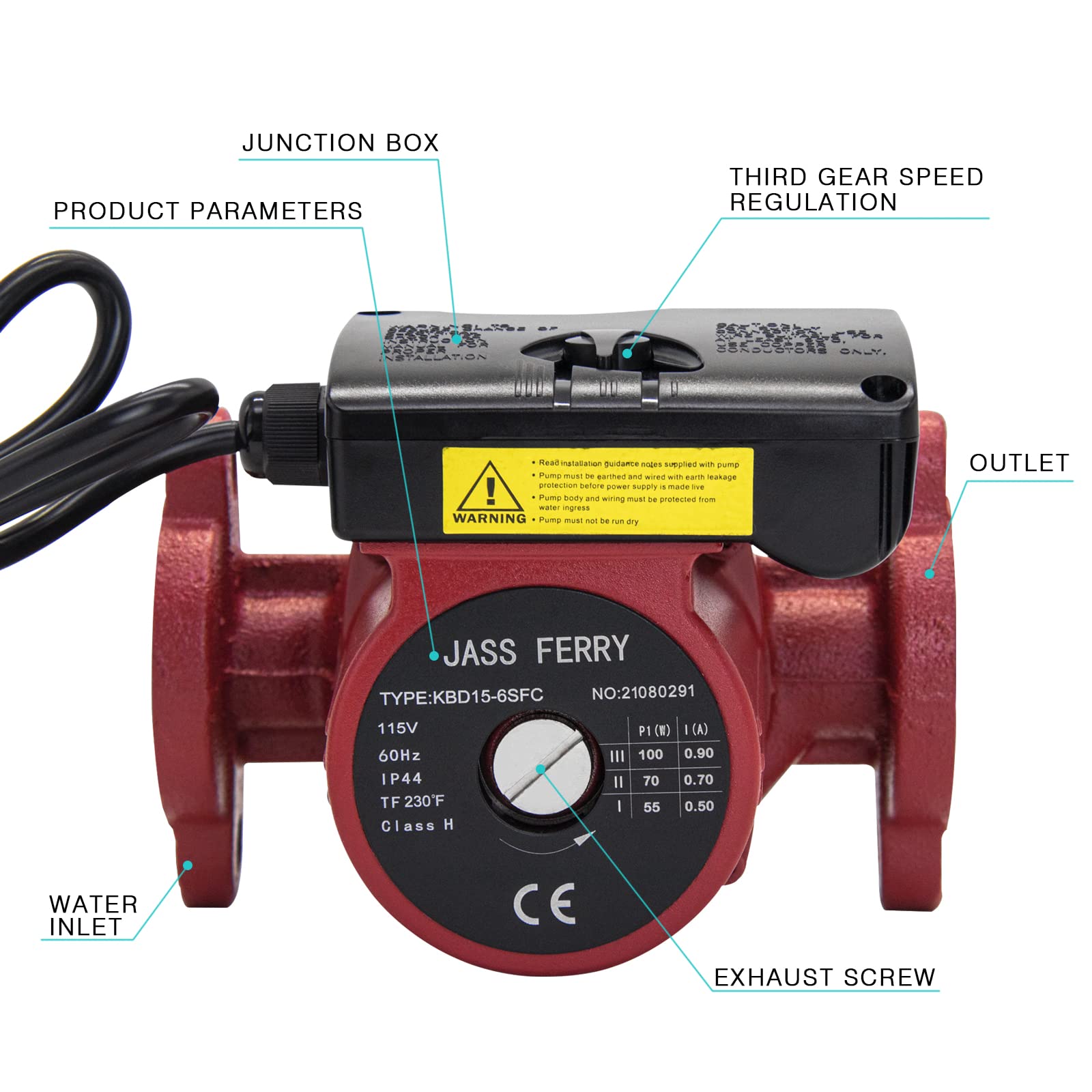 JASSFERRY 115V Hot Water Recirculating Pump System - 1