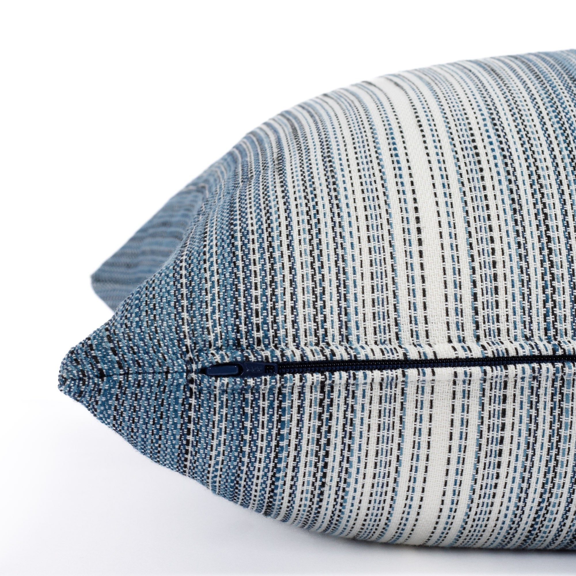 Mateo Stripe 20x20 Outdoor Pillow Cover - Indigo Blue Waterproof Decorative Throw Pillow for Patio, Garden, Poolside & Porch
