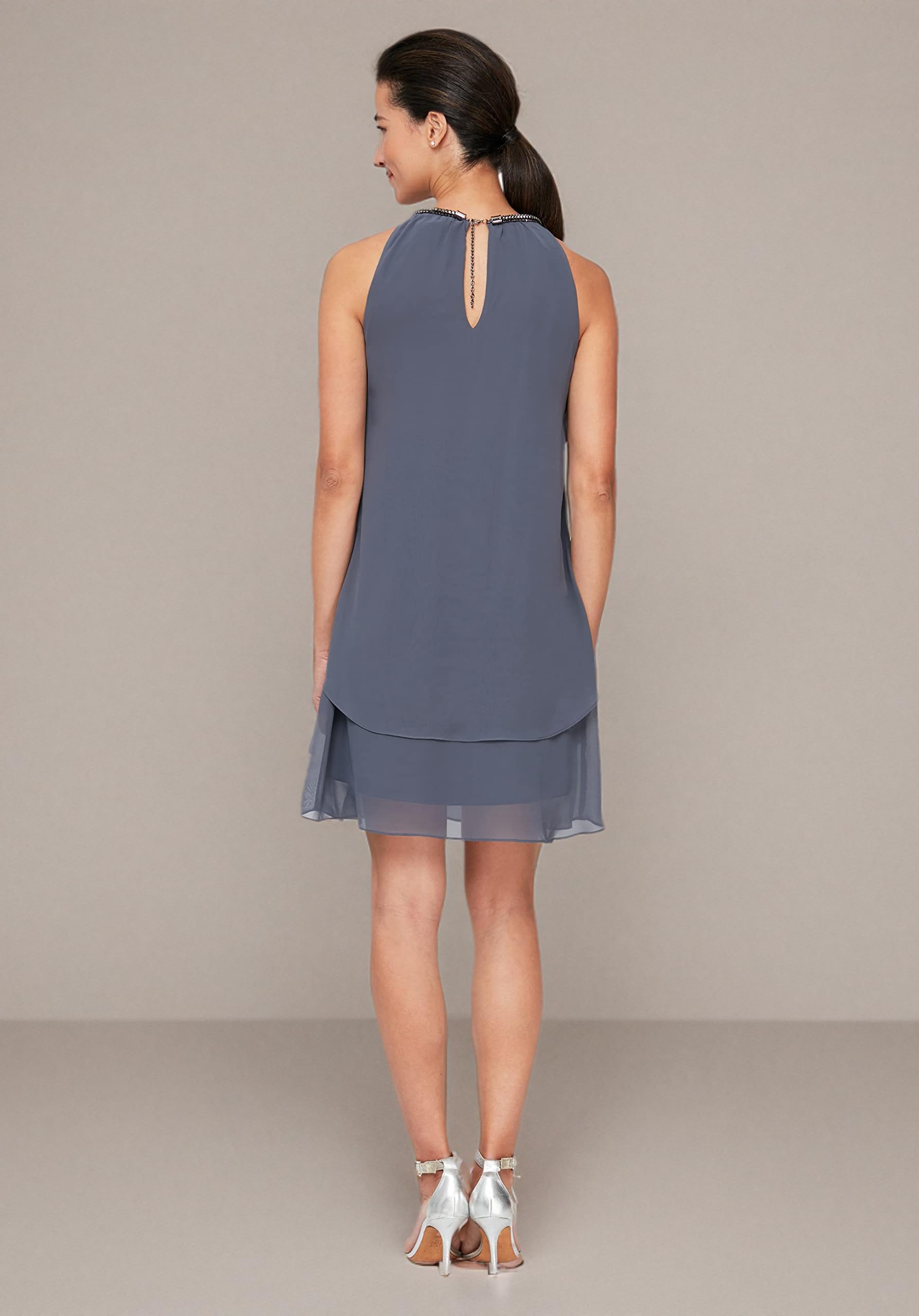 Elegant Beaded Halter Neck Cocktail Dress for Women | Wedding Guest & Party Gown | Petite & Regular Sizes | Perfect for Evening Events, Galas & Special Occasions
