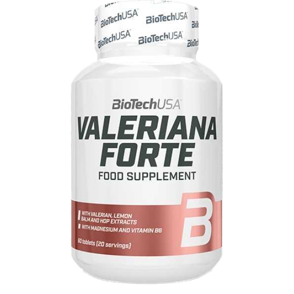 BioTechUSA Valeriana Forte 60 Tablets - Natural Sleep Aid & Stress Relief Supplement for Adults - Perfect for Nighttime Relaxation & Anxiety Support