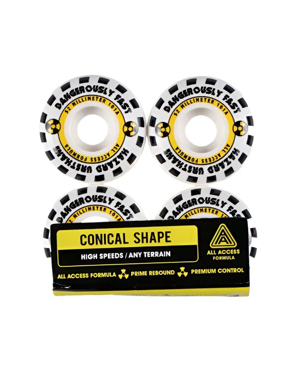 Hazard Emergency AA Conical Wheels 101a - High-Performance Skateboard Wheels for Cruising & Street Skating - Perfect for Urban Commuting & Tricks