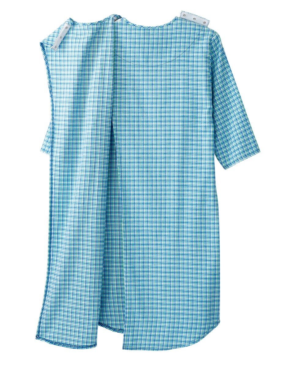 Men's Soft Flannel Hospital Gown - Comfortable Home Care Robe for Patients & Elderly - Perfect for Post-Surgery, Recovery & Nursing Home Use
